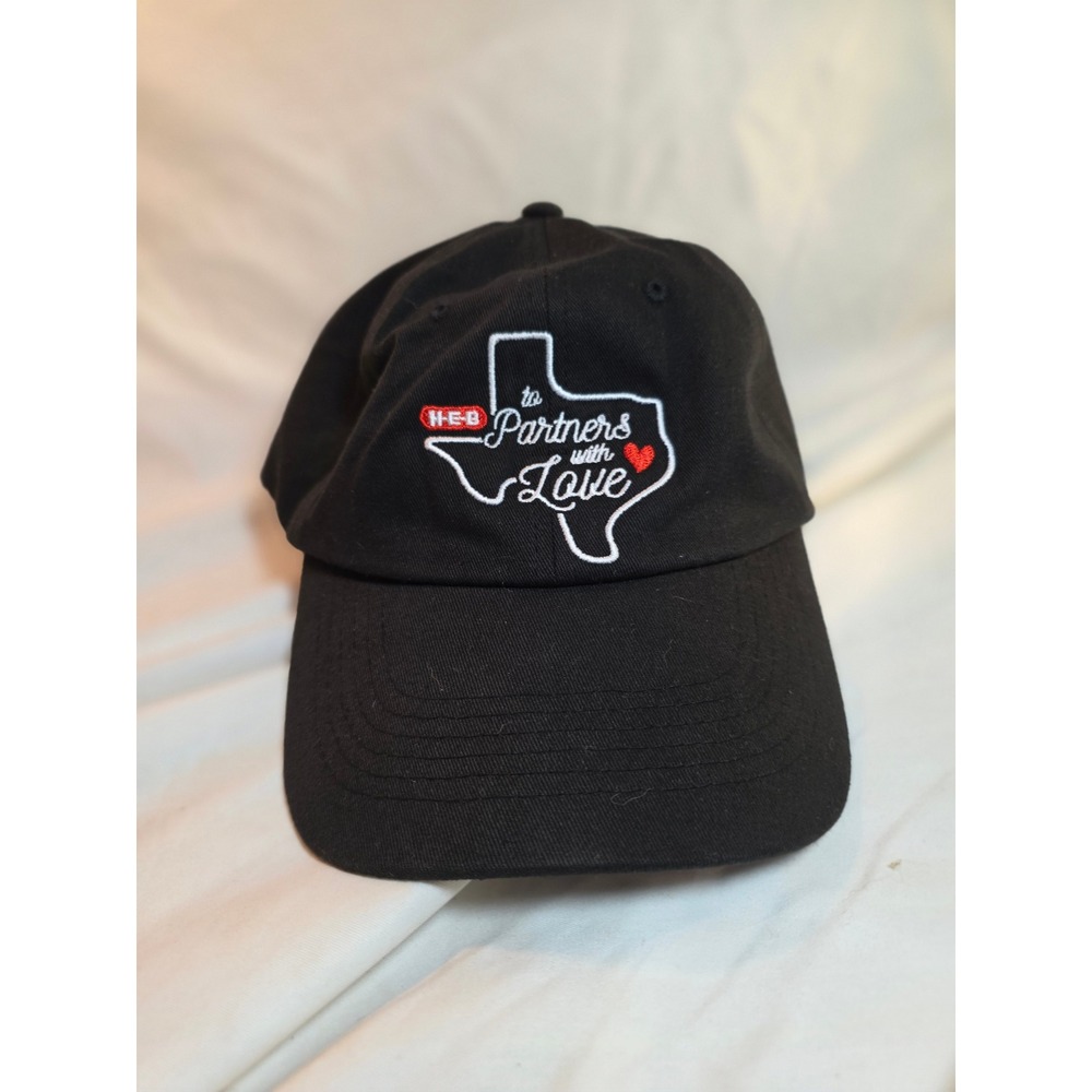 HEB To Partners With Love Texas Employee Hat Black Adjustable Baseball Cap